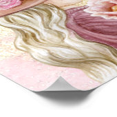 2025エレガント年の女性デーとピンクフローラデザイン ポスター (角)