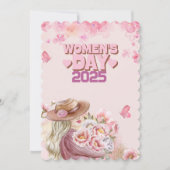 2025エレガント年の女性デーとピンクフローラデザイン 招待状 (正面)