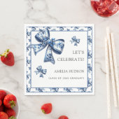 2025エレガント年の青スタイリッシュフローラ弓クラス スタンダードランチョンナプキン (インサイチュ)