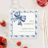 2025エレガント年の青フローラ弓クラス スタンダードランチョンナプキン (インサイチュ)