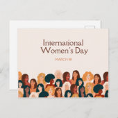 2025エレガント年ベージュ女子デー ポストカード (正面/裏面)