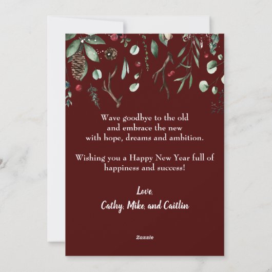 2025エレガント年末年始ホリデーカード シーズンカード (裏面)