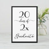 2025エレガント年白黒卒業パーティーのクラス 招待状 (スタンド正面)