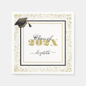 2025エレガント年金ゴールド卒業クラス名前をカスタムする スタンダードカクテルナプキン (正面)