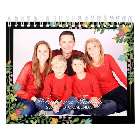 2025エレガント年2ページの予定表に自分の写真を追加 カレンダー (カバー)