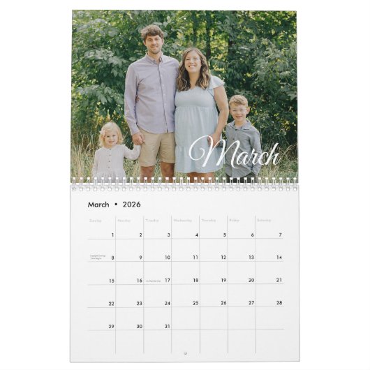 2025カスタム年の写真ご家族カレンダーの作成 カレンダー (3月 2026)