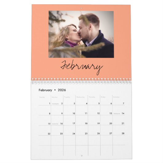 2025カスタム年の家族の写真が自分の写真を作成 カレンダー (2月 2026)