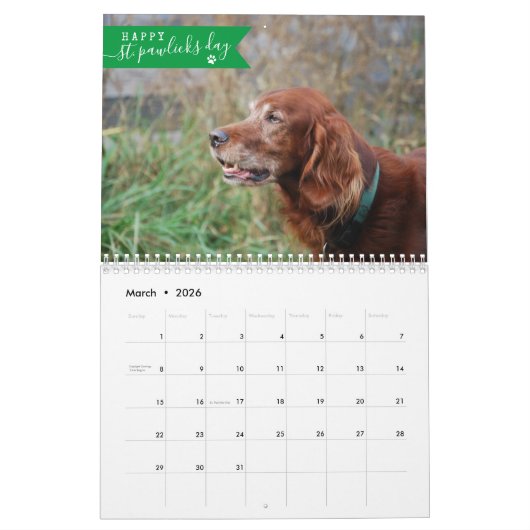 2025カスタム年の犬の写真1枚/月かわいい カレンダー (3月 2026)