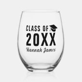 2025カスタム年はっきりした卒業パーティーの黒組 ステムなしワイングラス (正面)