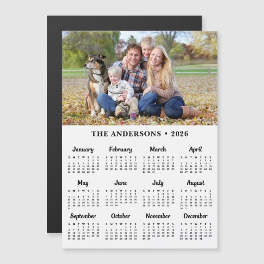 2025カスタム年フォトファミモダンリーカレンダー磁気 (正面/裏面)