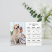 2025カスタム年フォトペットドッグキッズ12ヶ月カレンダー シーズンポストカード (スタンド正面)