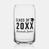 2025カスタム年モダン卒業パーティーのクラス ガラス缶 (正面)