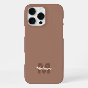 2025カスタム年モノグラム名モカMousse色 iPhone 16 Pro Maxケース