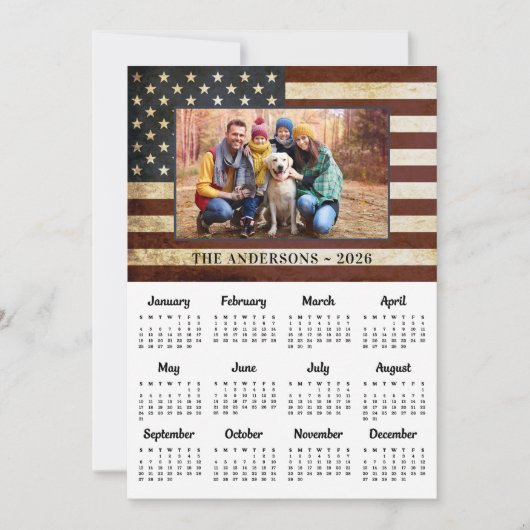 2025カスタム年ヴィンテージアメリカ国旗の愛国心 シーズンカード (正面)