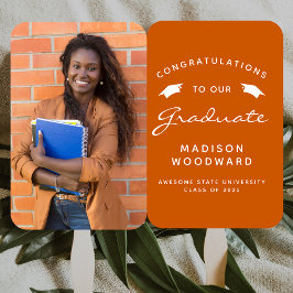 2025カスタム年写真燃えオレンジ白卒業 ハンドファン