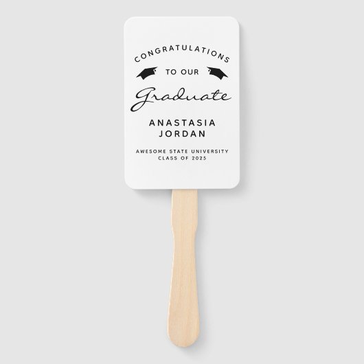 2025カスタム年写真白黒卒業 ハンドファン (正面)