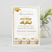 2025カップケーキ&キャップ卒業招待状 招待状 (スタンド正面)