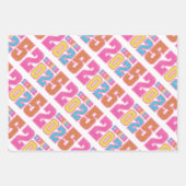 2025カラフル年のパターン ラッピングペーパーシート (正面3)