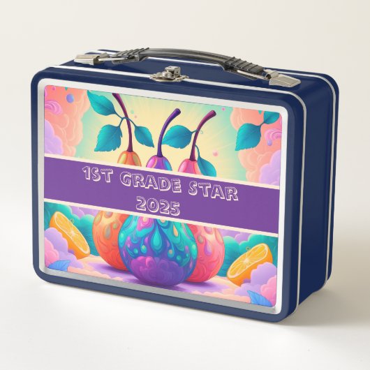 2025カラフル年の梨1年生の星 メタルランチボックス (正面)