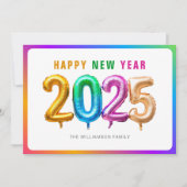 2025カラフル年鮮やか風船おめでとう シーズンカード (正面)