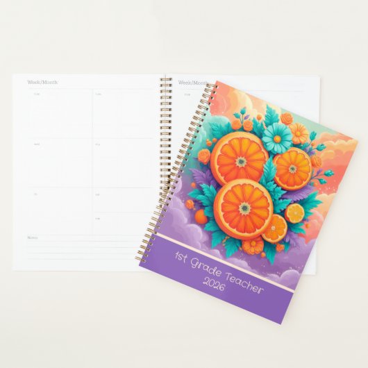 2025カラフル年1年オレンジカスタム プランナー手帳 (ディスプレー)