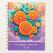 2025カラフル年1年オレンジカスタム プランナー手帳 (正面)