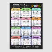 2025カラーカレンダー米国の休日企業の磁気 (正面)