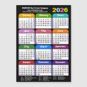 2025カラーカレンダー米国の休日企業の磁気 (正面)