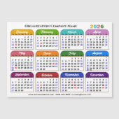 2025カラーカレンダー米国の休日企業の磁気 (正面)