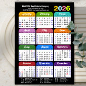 2025カラーカレンダー米国の休日企業の磁気