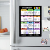 2025カラーカレンダー米国の休日企業の磁気