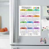 2025カラーカレンダー米国の休日企業の磁気