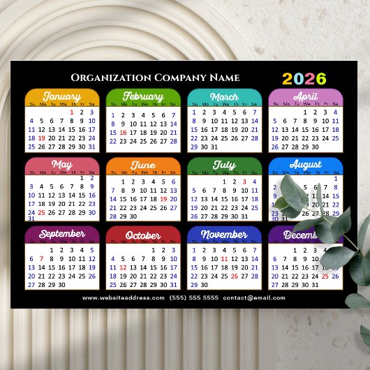 2025カラーカレンダー米国の休日企業の磁気