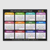 2025カラーカレンダー米国の休日企業の磁気 (正面)