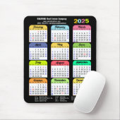 2025カラーカレンダー米国の祝日企業の マウスパッド (マウス)