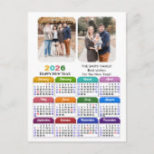 2025カレモダンンダカラフルー写真ミニマル シーズンポストカード (正面)