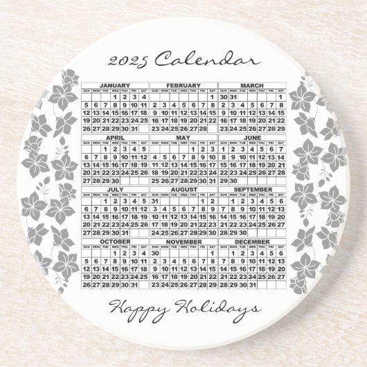 2025カレンダコースター花（白） コースター (正面)