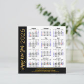 2025カレンダビジネス金ゴールドモダングリッター黒 シーズンカード (スタンド正面)