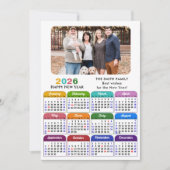 2025カレンダファミリモダンフォトブラカラフルック シーズンカード (正面)