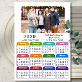 2025カレンダファミリモダンフォトブラカラフルック シーズンカード