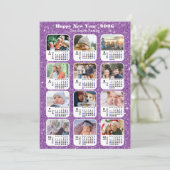 2025カレンダファミリー12フォトコラージミニマル主義者 シーズンカード (スタンド正面)