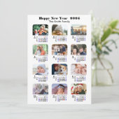 2025カレンダファミリー12フォトコラージミニマル主義者 シーズンカード (スタンド正面)