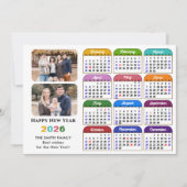 2025カレンダファミリ2フォトブラックモダンカラフル シーズンカード (正面)