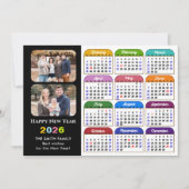 2025カレンダファミリ2フォトブラックモダンカラフル シーズンカード (正面)