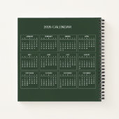 2025カレンダーで自分の件名と名前を追加 ノートブック (裏面)