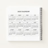 2025カレンダーで自分の件名と名前を追加 ノートブック (裏面)