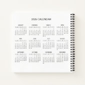 2025カレンダーで自分の件名と名前を追加 ノートブック (裏面)