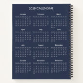 2025カレンダーで自分の件名と名前を追加 ノートブック (裏面)