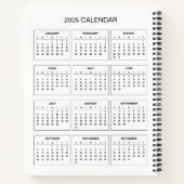 2025カレンダーで自分の件名と名前を追加 ノートブック (裏面)