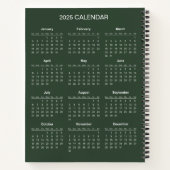 2025カレンダーで自分の件名と名前を追加 ノートブック (裏面)